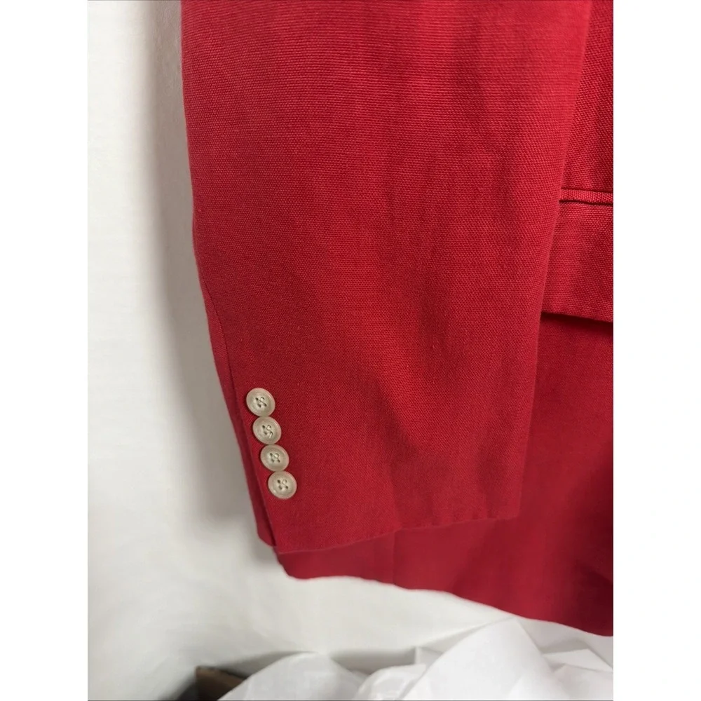 42L Classic-Fit Paul Frederick Red Linen Men's  Sport Coat Summer Wedding